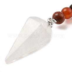 Natural & Synthetic Gemstone Cone Pendant Keychain&nbsp;G-Z033-08P