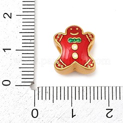 Christams Brass Enamel European Beads&nbsp;KK-F922-03C-G
