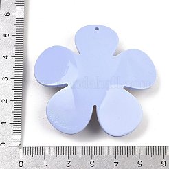 オペーク プリント アクリル ビッグ ペンダント  花  ライトスチールブルー  50.5x52.5x14.5mm  穴：1.8mm&nbsp;LS-MACR-I035-01D