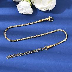 Twist 304 Stainless Steel Link Chains Bracelets for Women&nbsp;BJEW-K240-09G