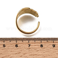 304ステンレススチールカフオープンリング  ヤシ  ゴールドカラー  14mm  内径：17.4mm&nbsp;SA-CBA54F2-05A-G