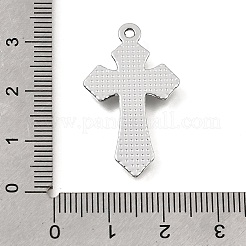 UVメッキ合金クリスタルラインストーンペンダント  クロスチャーム  プラチナ  31x18x2mm  穴：1.6mm&nbsp;RB-CBAD37D-17P
