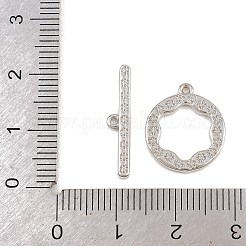 Flat Round Brass Toggle Clasps&nbsp;KK-G548-36P