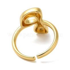 Initials Brass Open Cuff Ring for Women&nbsp;RJEW-N046-02P-G