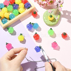 35Pcs 7 Colors Luminous Opaque Resin Pendants&nbsp;RESI-CJ0005-42