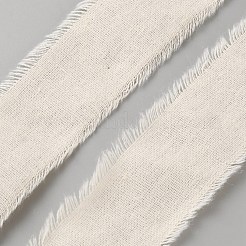 綿のほつれたリボン  切りっぱなしのリボン  ギフト包装用  リネン  1インチ（25mm）  約5ヤード/ロール&nbsp;OCOR-WH0036-46B