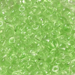 透明なアクリルビーズ  トップ掘削  丸い鈴丸ビーズ  芝生の緑  5.5x5x4mm  穴：1.2mm  約833個/50g&nbsp;X-MACR-K359-02K