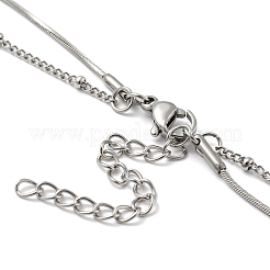Non-Tarnish 304 Stainless Steel Double-Layer Necklace&nbsp;NJEW-Q321-01P