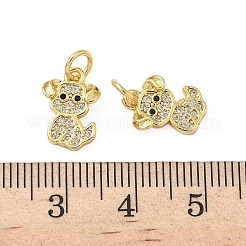Brass Micro Pave Clear Cubic Zirconia Pendants&nbsp;KK-H076-20G