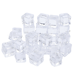 32個2スタイル透明アクリルパーツ  イミテーションアイスキューブチャーム  透明  23~26.5x20~22x16~16.5mm  穴：2mm  16個/スタイル&nbsp;TACR-CA0001-17