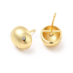Cubic Zirconia Oval Stud Earrings&nbsp;EJEW-P213-12G-01
