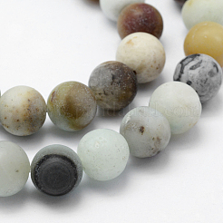 Natural Flower Amazonite Beads Strands&nbsp;X-G-F518-24-6mm
