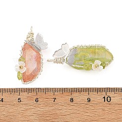 Electroplated Natural Quartz Copper Wire Wrapped Pendants&nbsp;PALLOY-TA00452