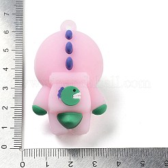 PVCプラスチックの大きなペンダント  恐竜  ピンク  50x31x24mm  穴：3mm&nbsp;PVC-M002-01A