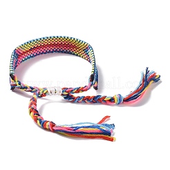 Polyester-cotton Braided Rhombus Pattern Cord Bracelet&nbsp;FIND-PW0013-001A-23