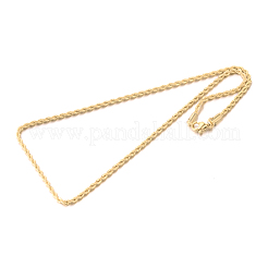 304ステンレススチールロープチェーンネックレス  カニカン付き  ゴールドカラー  15.7インチ（39.9cm）x2.5mm&nbsp;NJEW-J032-20G