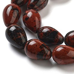 天然石マホガニーオブシディアンビーズ連売り  ティアドロップ  12x8mm  穴：1.2mm  約33~34個/連  15.16~16.54''（38.5~42センチメートル）&nbsp;G-B106-A17-02