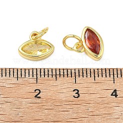 Brass Micro Pave Cubic Zirconia Pendants&nbsp;KK-L264-04G