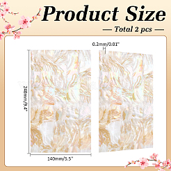 天然貝殻シート  壁飾り  長方形  ダークチソウ  240x140x0.2mm&nbsp;DIY-WH0698-104A