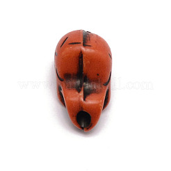 不透明なアクリルビーズ  ハロウィン用  スカル  チョコレート  21.5x11.5x12mm  穴：2.5mm&nbsp;SACR-WH0006-02C