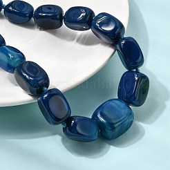 Dyed Natural Agate Cuboid Graduated Beaded Necklaces with Alloy Clasps&nbsp;NJEW-C113-01H