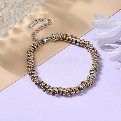 304 Stainless Steel Ring Link Chain Bracelets for Women&nbsp;BJEW-Z084-01GP