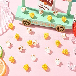 100個 2色 樹脂製ポップコーンミニチュアオーナメント  ガーデンドールハウスアクセサリー  ミックスカラー  14x14x12mm  50個/カラー&nbsp;RESI-CJ0005-34
