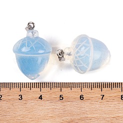 オパールペンダント  201ステンレススチールスナップオンベイル付きどんぐりチャーム  ステンレス鋼色  29~30x20mm  穴：6x3mm&nbsp;G-Q172-08P-07