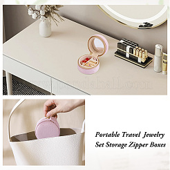 Portable Travel Round Velvet Jewelry Set Storage Zipper Boxes&nbsp;CON-TAC0001-11B