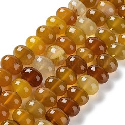 天然石瑪瑙ビーズ連売り  染め＆加熱  卵  ゴールデンロッド  15~17x11~12mm  穴：1.6mm  約14~15個/連  6.69~6.89インチ（17~17.5cm）&nbsp;G-G021-03A-08