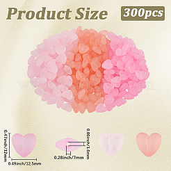 300Pcs 3 Bags 3 Colors Transparent Frosted Acrylic Beads&nbsp;FACR-PA0001-01