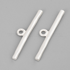 合金マンテル  マットなスタイル  カドミウムフリー＆ニッケルフリー＆鉛フリー  925銀メッキ  リング：33x3~4mm  バー：56x12x3mm  穴：3.5mm  2個/セット&nbsp;PALLOY-Q357-87MS-NR