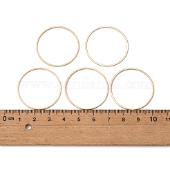 真鍮製フレームコネクター  鉛フリーとニッケルフリー  リング  ライトゴールド  30x1mm  約1000個/袋&nbsp;KK-S327-06KC-30mm