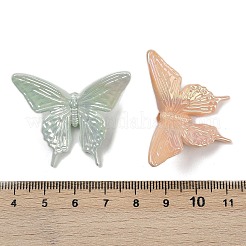 UVメッキ不透明アクリルビーズ  虹色の  蝶  ミックスカラー  32x38.5x12mm  穴：3mm&nbsp;MACR-L007-02B