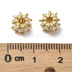 Brass Micro Pave Cubic Zirconia European Beads&nbsp;KK-B142-13A-01G