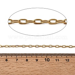 304ステンレススチールアズキチェーン  ハンダ付け  フラットオーバル  ゴールドカラー  4.5x2.5mm&nbsp;CHS-H001-2.5mm-02G
