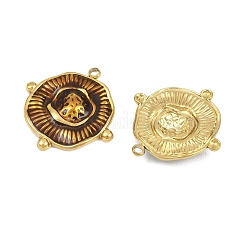 304ステンレスペンダント  エナメル  花のチャーム  ゴールドカラー  ミックスカラー  24.5x23.5x3.5mm  穴：1.8mm&nbsp;STAS-K328-04G