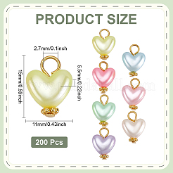 200Pcs Imitation Shell & Pearl Acrylic Pendants&nbsp;FIND-ME0003-99