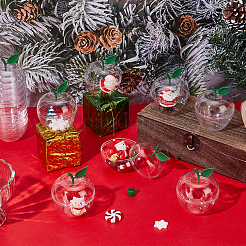 Christmas Apple Shaped Transparent Plastic Jewelry Gift Storage Boxes with Lid&nbsp;CON-WH0089-167A