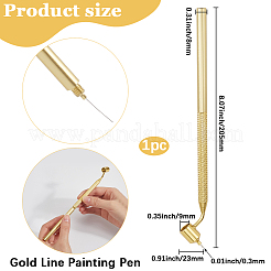 アルミニウム液体筆記ペン  ゴールドカラー  205x21x12mm  内径：9mm  ペン先: 0.3mm&nbsp;AJEW-WH20006-112A
