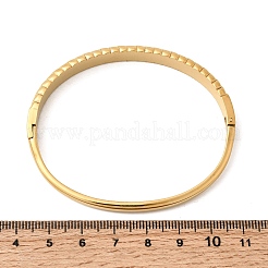 女性用304ステンレススチール製エナメルヒンジ付きバングル  18KGP本金メッキ  イオンプレーティング（ip）  長持ちメッキ  カラフル  内径：2.36x1.97インチ（6x5cm）&nbsp;BJEW-B168-05G