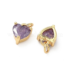 Brass Pave Cubic Zirconia Pendants&nbsp;KK-A291-04G