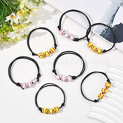 20Pcs 2 Colors Sport Theme Acrylic Beaded Bracelets for Men Women&nbsp;BJEW-SP0001-22