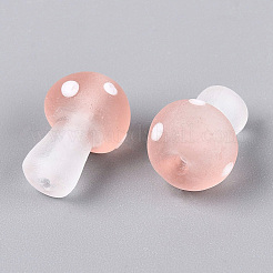 手作りのランプワークスビーズ連売りを曇らせる  キノコ  ダークサーモン  15~18x11~12.5mm  穴：0.9~1.6mm  約30個/連  19.69~20.08インチ（50~51cm）&nbsp;LAMP-N038-08H