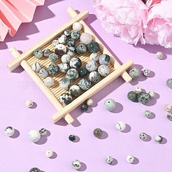 60Pcs 3 Sizes Natural Tree Agate Beads&nbsp;G-YW0002-97