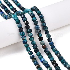 天然クリソコラとラピスラズリビーズ連売り  染め  多面カット  キューブ  4~5x4~5x4~5mm  穴：0.8mm  約92~105個/連  14.96~15.35インチ（38~39cm）&nbsp;G-N342-116