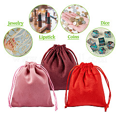 10Pcs Velvet Jewelry Drawstring Storage Pouches&nbsp;ABAG-TA0001-31C