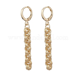 2 Pairs 2 Colors Brass Dangle Hoop Earrings&nbsp;EJEW-JE06637