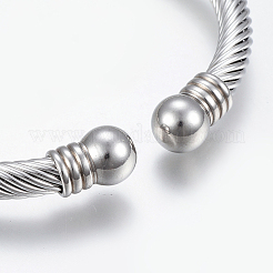 Tarnish Resistant 304 Stainless Steel Torque Bangles&nbsp;BJEW-G584-05B