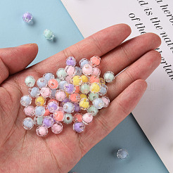 透明なアクリルビーズ  二層ビーズ  多面カット  ラウンド  ミックスカラー  8x7.5mm  穴：2mm  約2000個/500g&nbsp;TACR-S152-17A